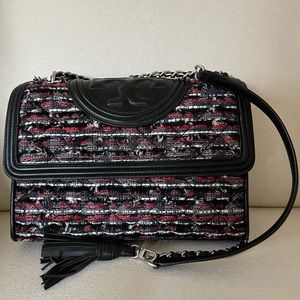 Tory Burch Fleming Tweed Convertible Shoulder Bag